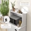 HOMCOM Microwave Cabinet with Storage Drawer, Double Door Cabinet and Adjustable Shelf, Buffet with Hutch and Cable Hole, Storage Cabinet for Kitchen