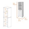 Danforth Pantry Cabinet, Single Door Cabinet, Four Shelves