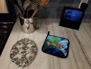 Break Through Red Fish Pair of Pot Holders Kitchen Heat Resistant Pot Holders Sets Oven Hot Pads for Cooking Baking BBQ, 7 1/2 x 7 1/2
