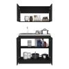 Zurich Cabinet Set, Two Shelves Black