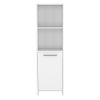 DEPOT E-SHOP Romulo Kitchen Pantry, Two External Shelves, Single Door Cabinet, Two Interior Shelves, White