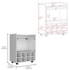 St Andrews Bar Cart with Built-In 8-Bottle Rack, Double Glass Door Cabinet, and Aluminum-Edged Top Surface