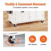VEVOR Kitchen Island Cart with Solid Wood Top, 35.4" Width Mobile Carts with Storage Cabinet, Rolling Kitchen Table with Spice Rack, Towel Rack, and D