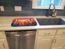 Gladiolus in Color Dish Drying Mat Absorbent Dish Drying Mat Pad for Kitchen Counter Dish Drainer Mat for Countertop, 14 x 21", Multicolor