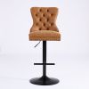A&A Furniture,Aged and Retro PU Swivel Barstools Adjusatble Seat Height from 26-33 Inch
