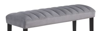 1pc Gray Black Bench Dining Room Velvet Fabric Upholstery Kitchen Dining Wooden Furniture