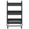 3-Tier Trolley Black 16.9"x13.4"x31.1" Steel