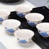 6-Pack Chinese Kungfu Teacup Handmade Porcelain Japanese Tea Cup Mini Tea Bowl