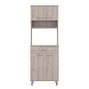 Winnipeg 2 Piece Kitchen Set, Pantry + Functional Table , Light Gray