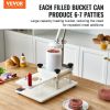VEVOR Commercial Burger Patty Maker, 3 Convertible Mold(2/4/5-inch) Manual Beef Patty Maker, 1.5KG Large-Capacity Hopper Hamburger Press Machine