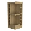 FM FURNITURE Lamer Corner Bar Cabinet with Wine Rack and Open Shelf, Natural Oak