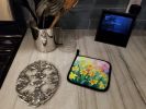 Daffodils in Watercolor Pair of Pot Holders Kitchen Heat Resistant Pot Holders Sets Oven Hot Pads for Cooking Baking BBQ, 7 1/2 x 7 1/2