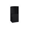FM FURNITURE Toyei Corner Bar Cabinet with Bottle Rack, Open Shelves, and Hidden Storage, Black