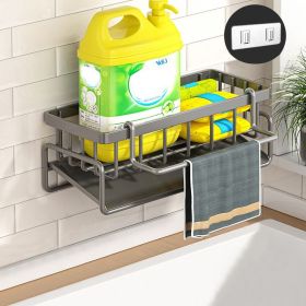 Sink Caddy Sponge Holder for Kitchen Sink, Kitchen Sink Caddy (Color: gray)